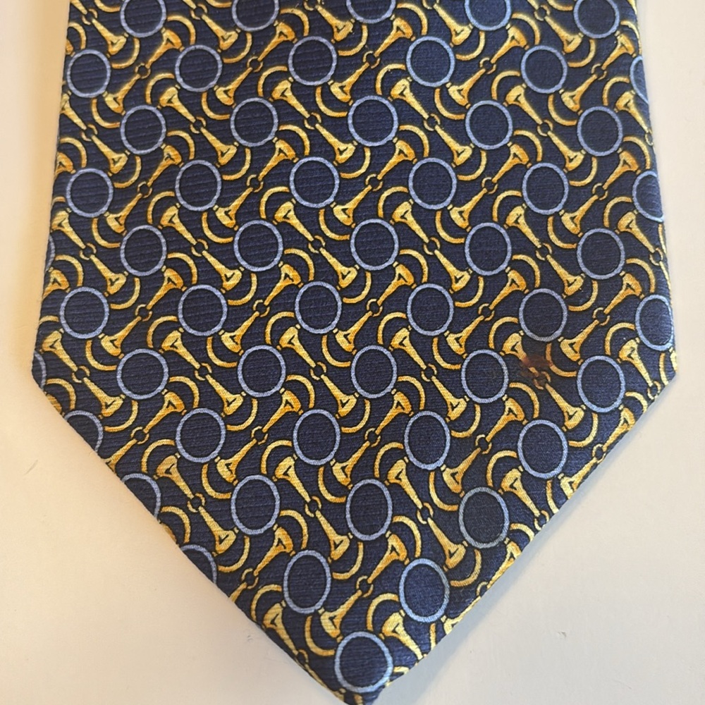 Brooks Basic Navy, Blue & Gold Pure Silk Tie